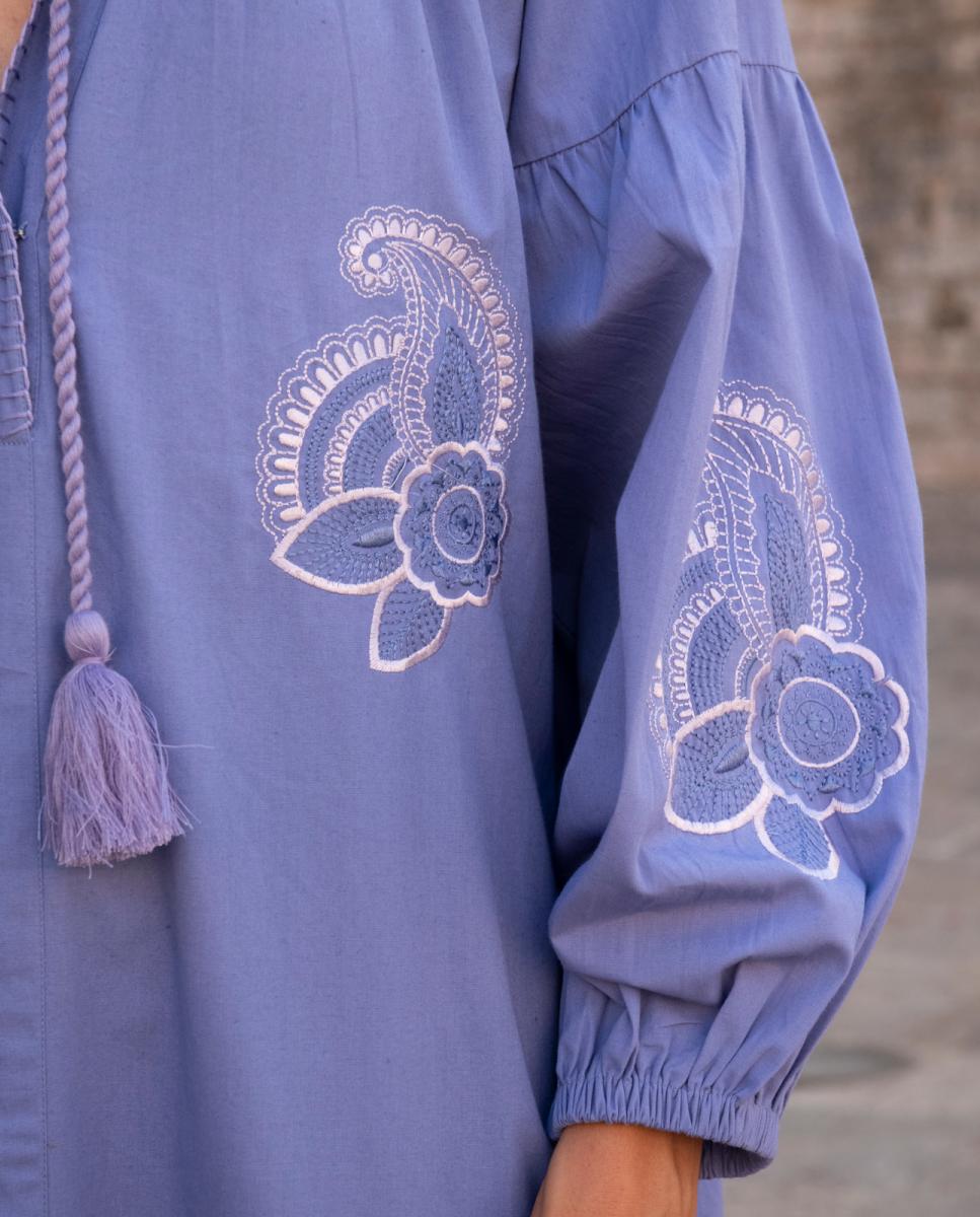 Kaftan de Algodão Lilás-5