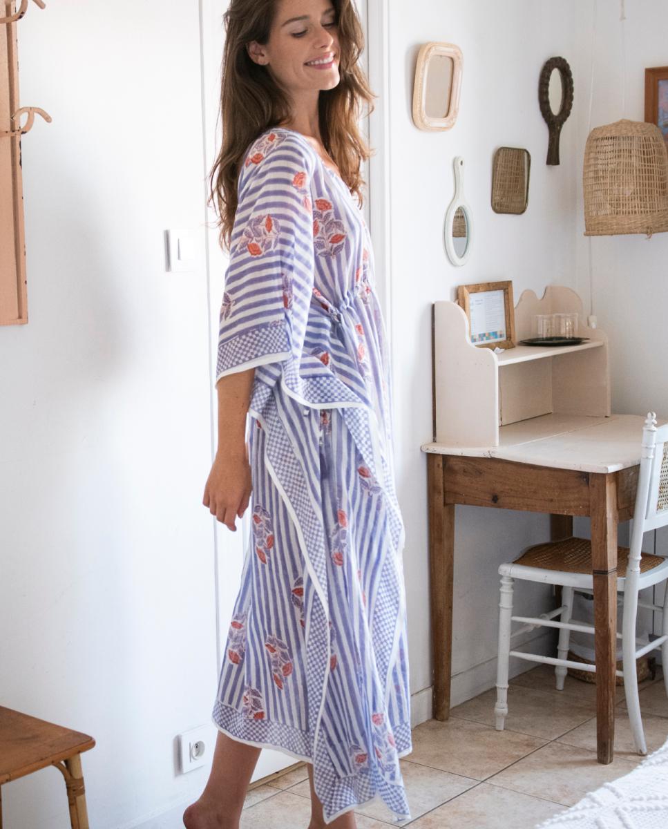 Kaftan de Algodão Ecológico Lilás-2