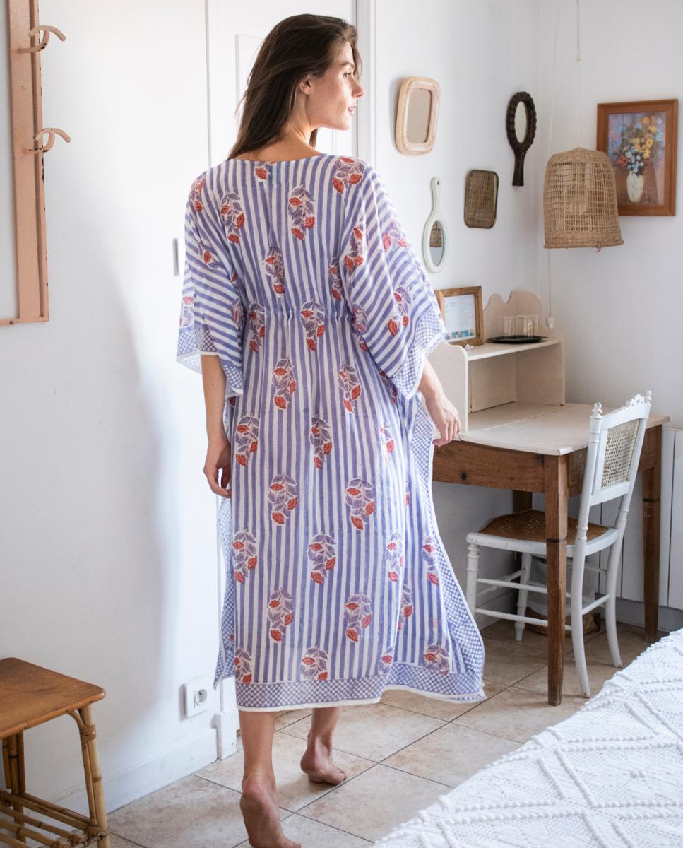 Kaftan de Algodão Ecológico Lilás-5