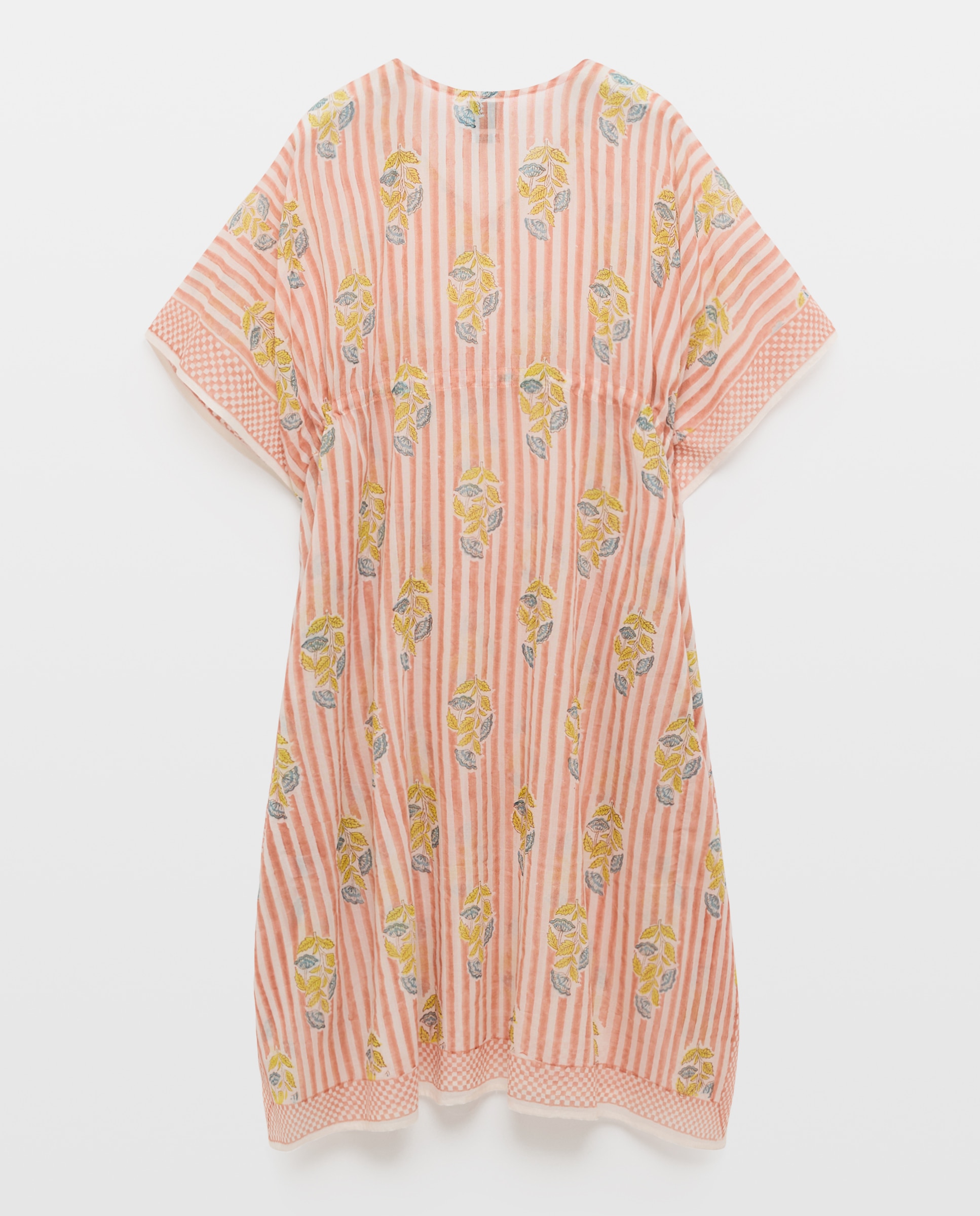 Kaftan de Algodão Ecológico Salmão-3