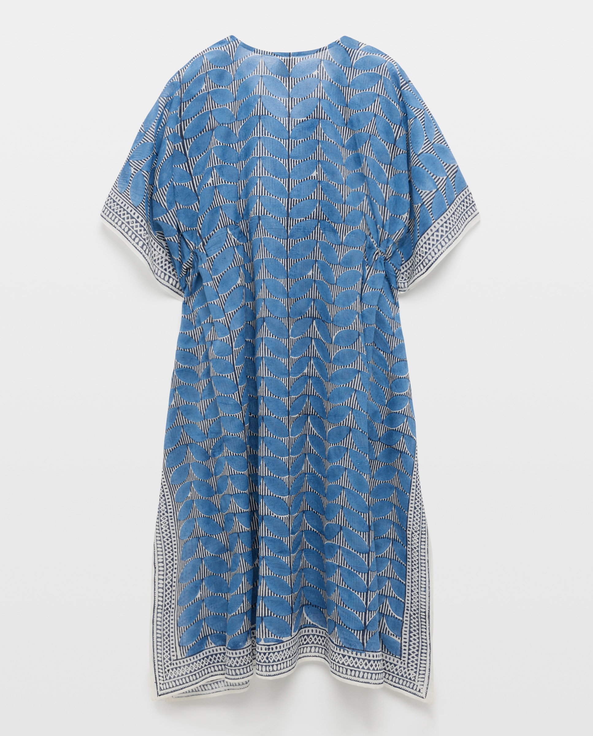 Kaftan de Algodão Ecológico Azul-3