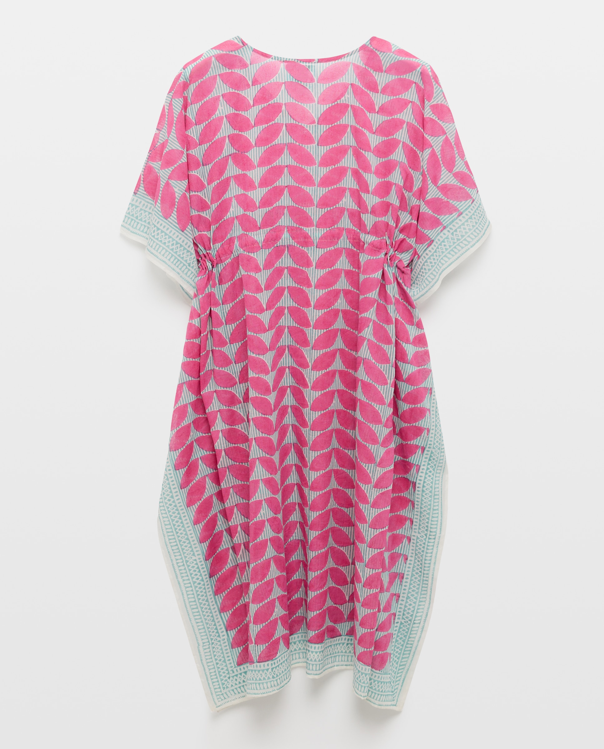 Kaftan de Algodão Ecológico Rosa-3