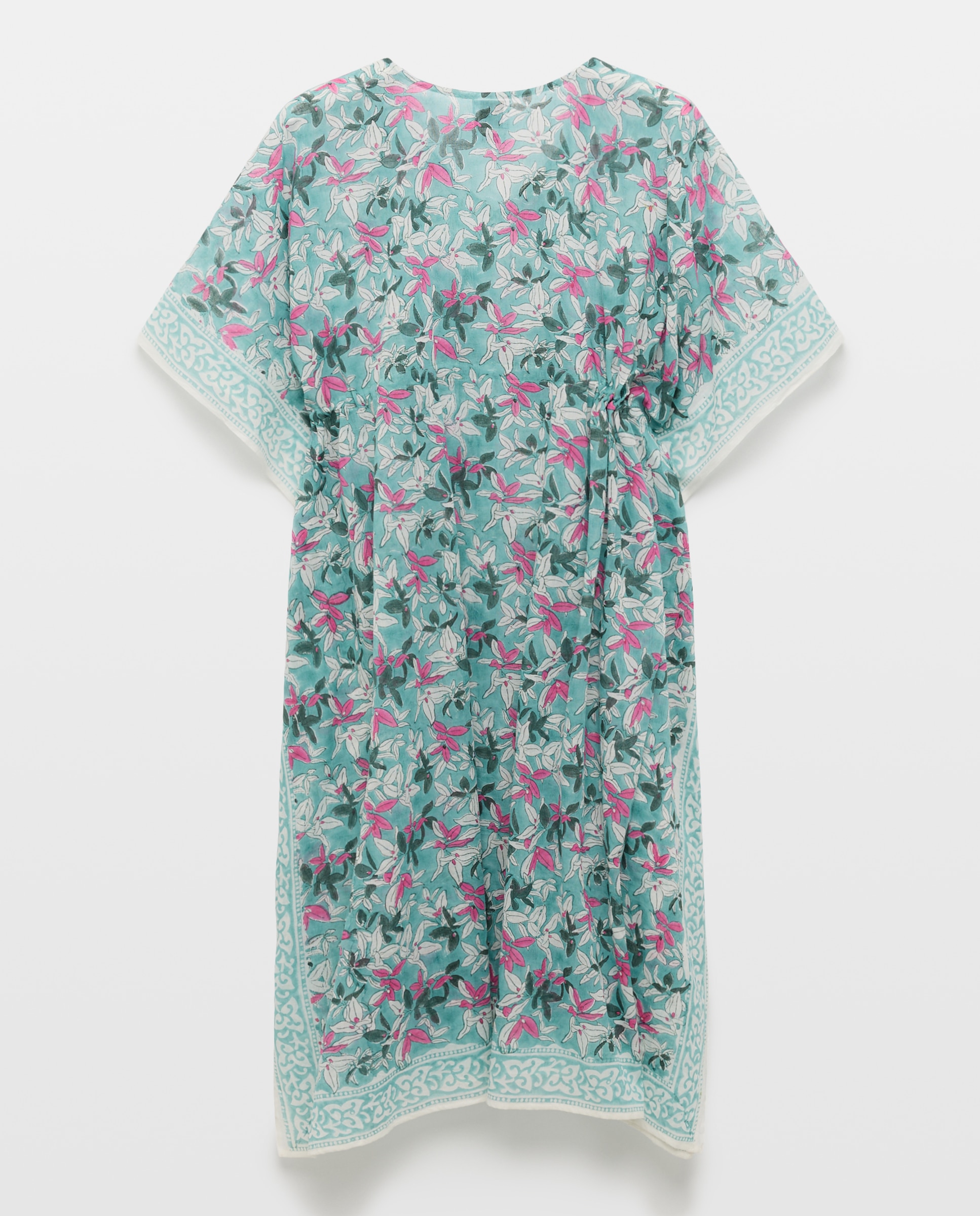Kaftan de Algodão Ecológico Verde-3