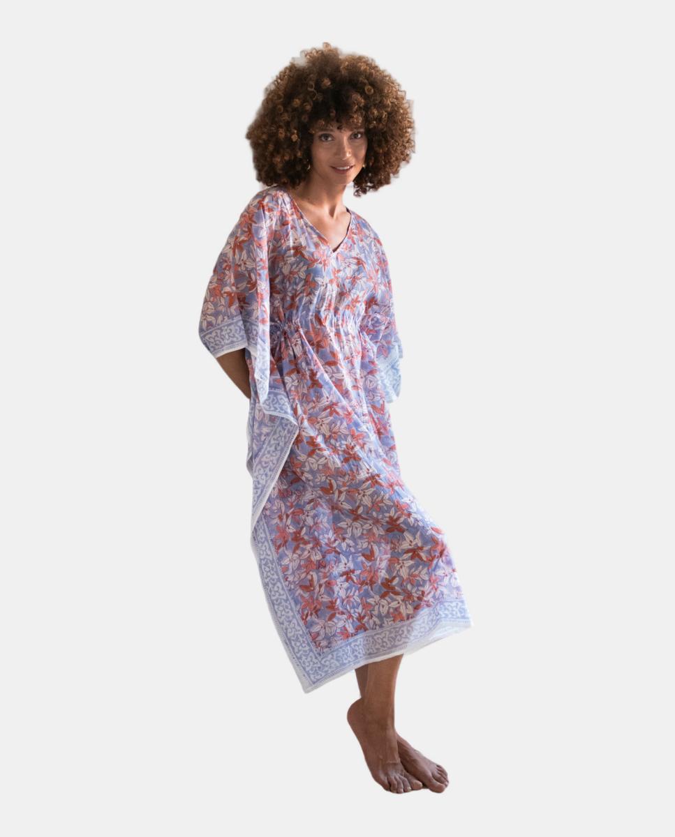 Kaftan de Algodão Ecológico Lilás-2