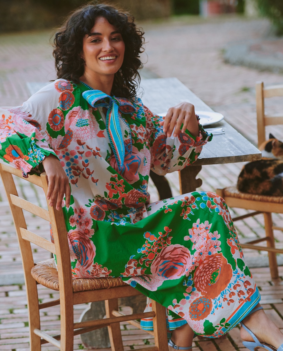 Vestido com Laço Verde-2