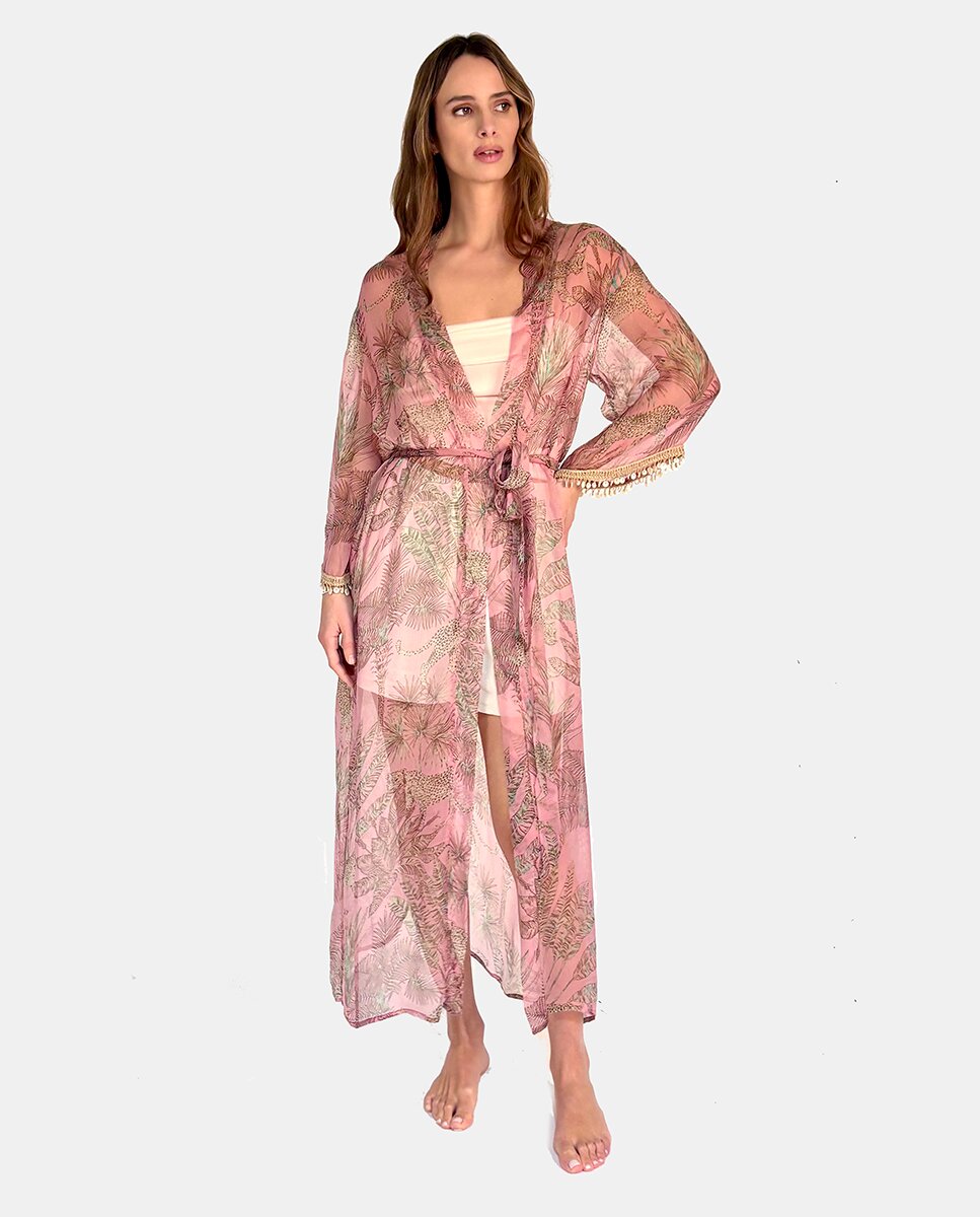 Imagem 0 de Kimono de Chiffon com Estampado