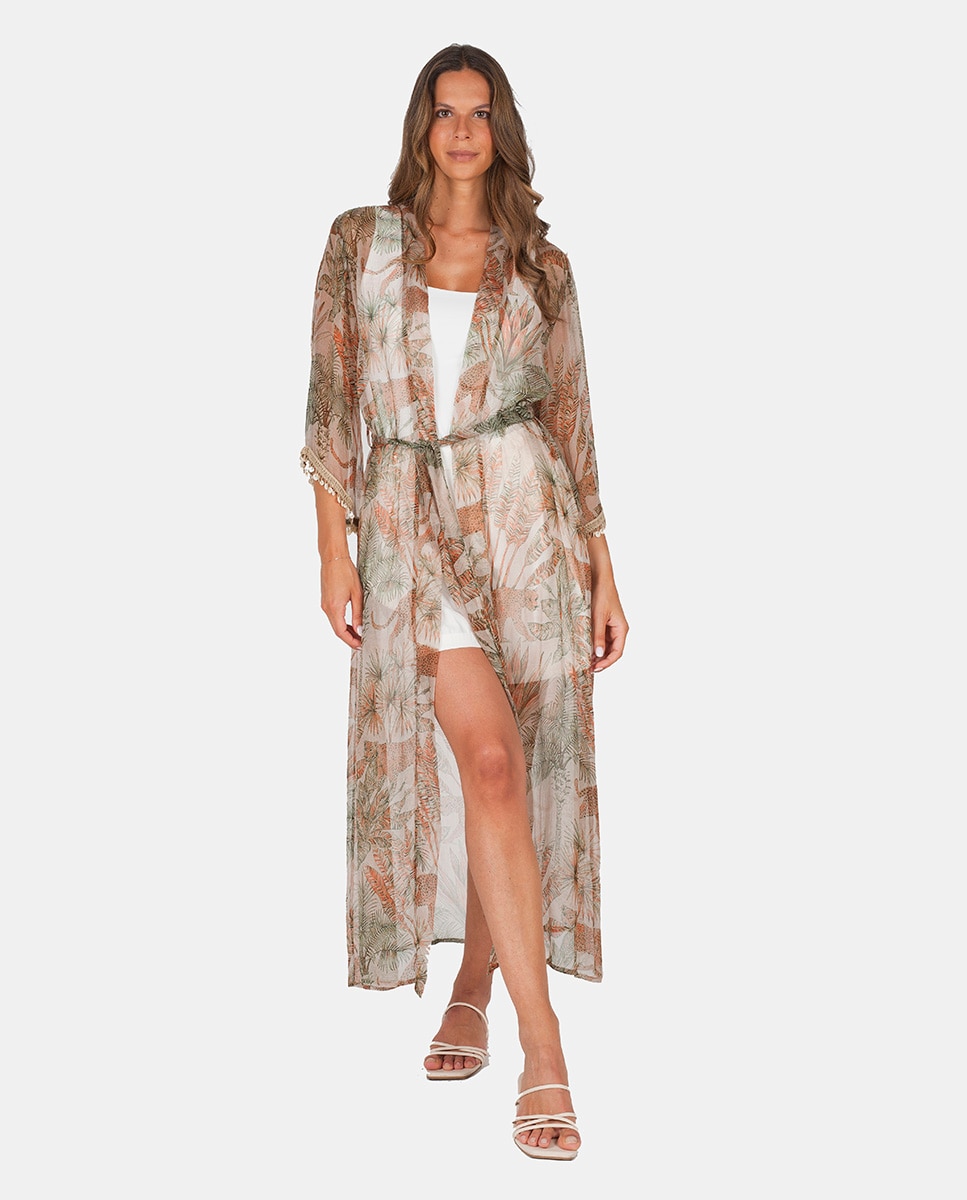 Imagem 0 de Kimono de Chiffon com Estampado