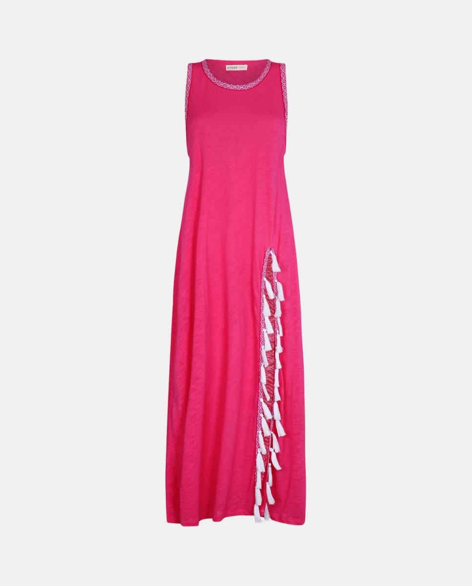 Imagen 2 de Vestido TASSEL SLIT monocromático - Pitusa - Fucsia Fucsia