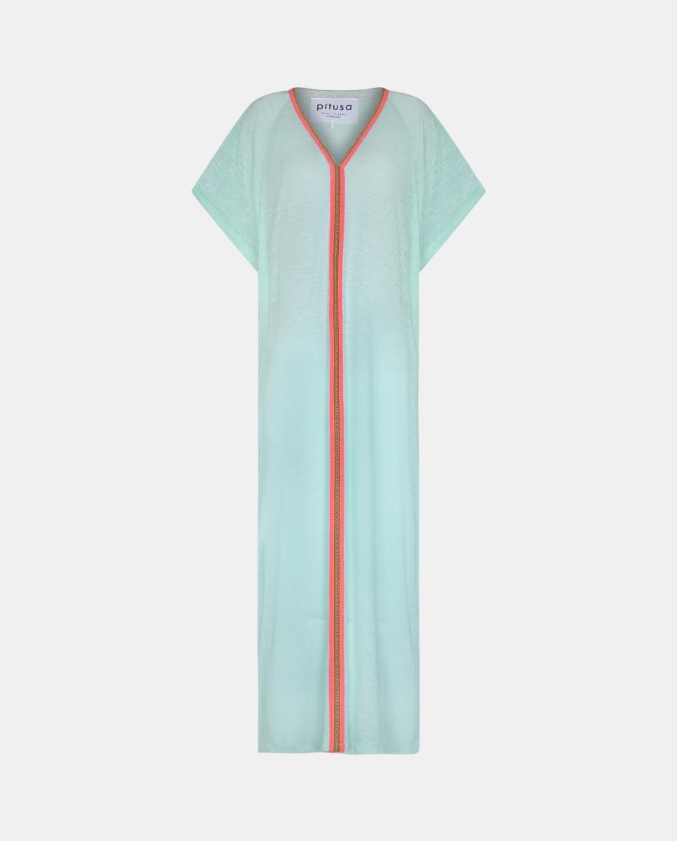 Vestido Comprido de Verão Inca Abaya Azul-2