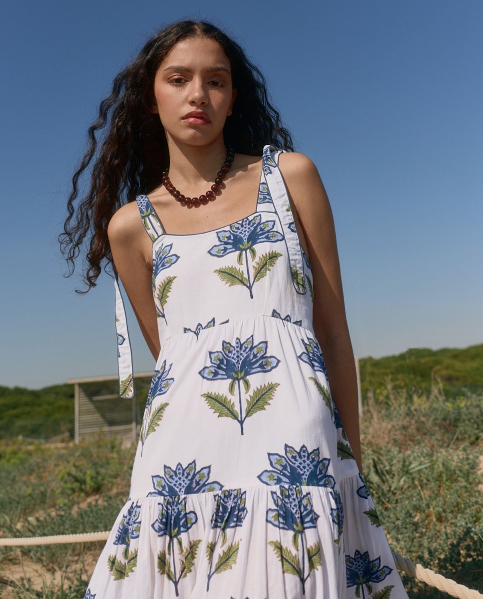 Vestido Lara Azure Flora Azul-3