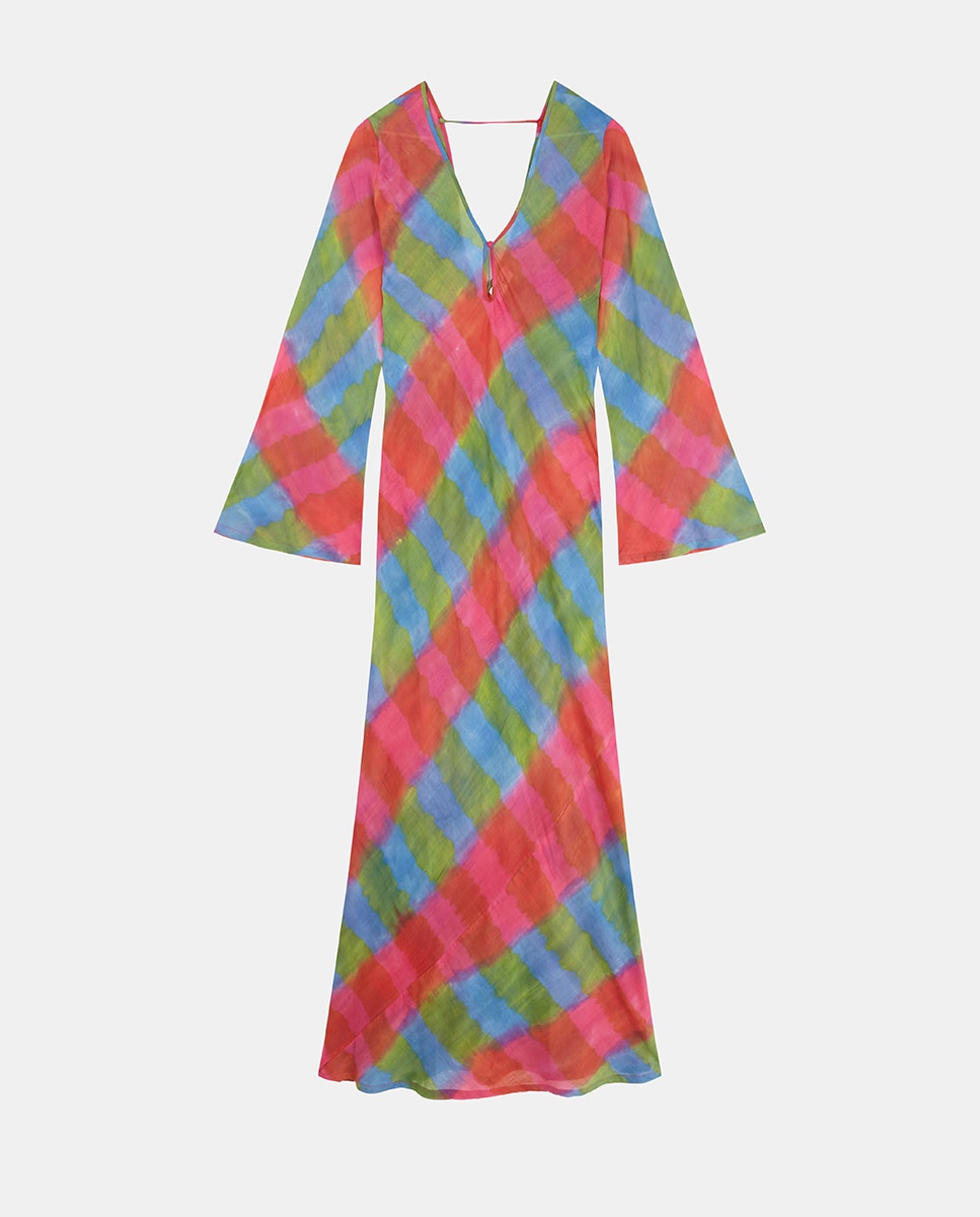 Túnica Viés Tie-dye Madras Multicolor-2