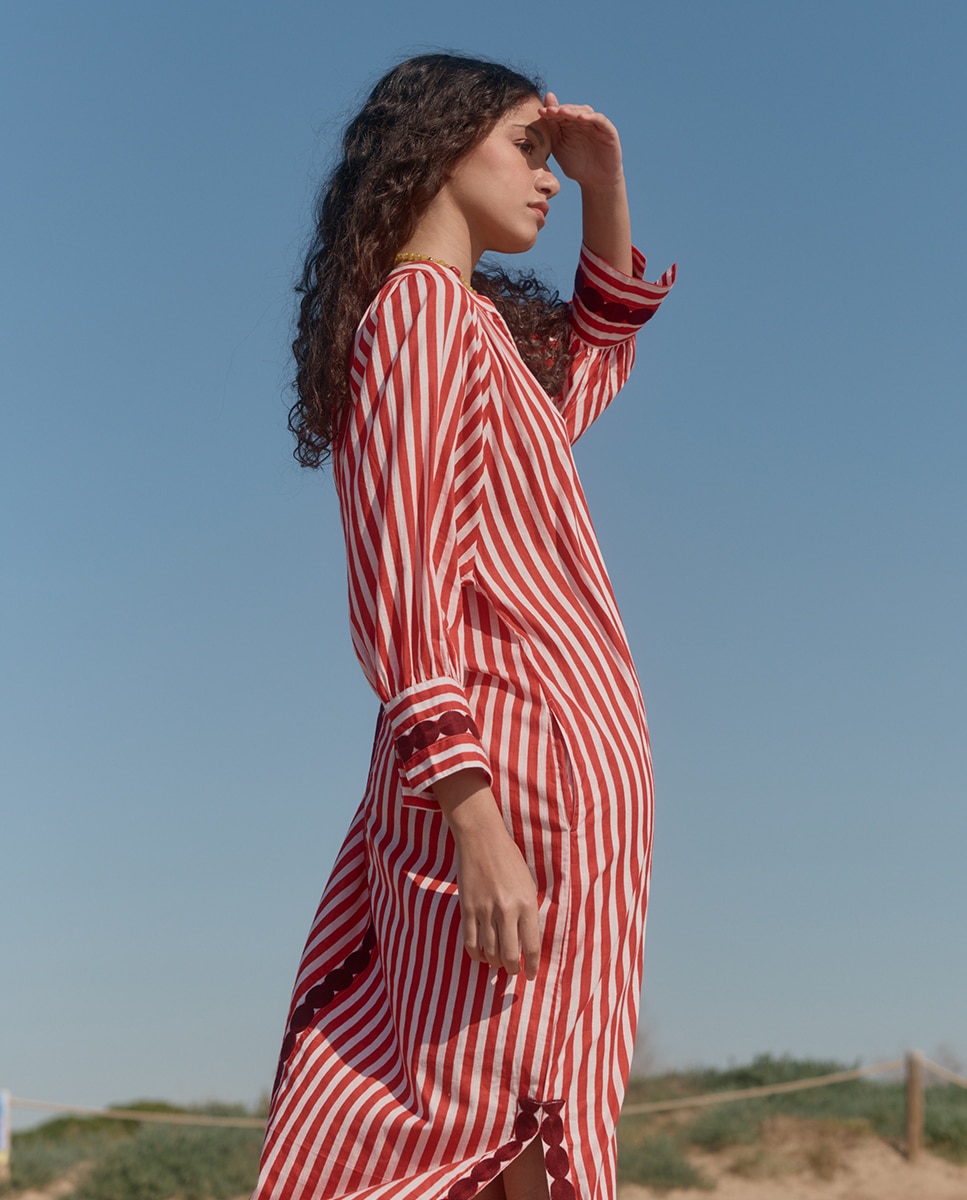 Túnica Bordada Ruby Laranja-2