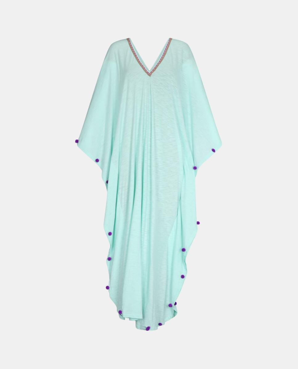 Kaftan Pompom Sevilhana Azul-2