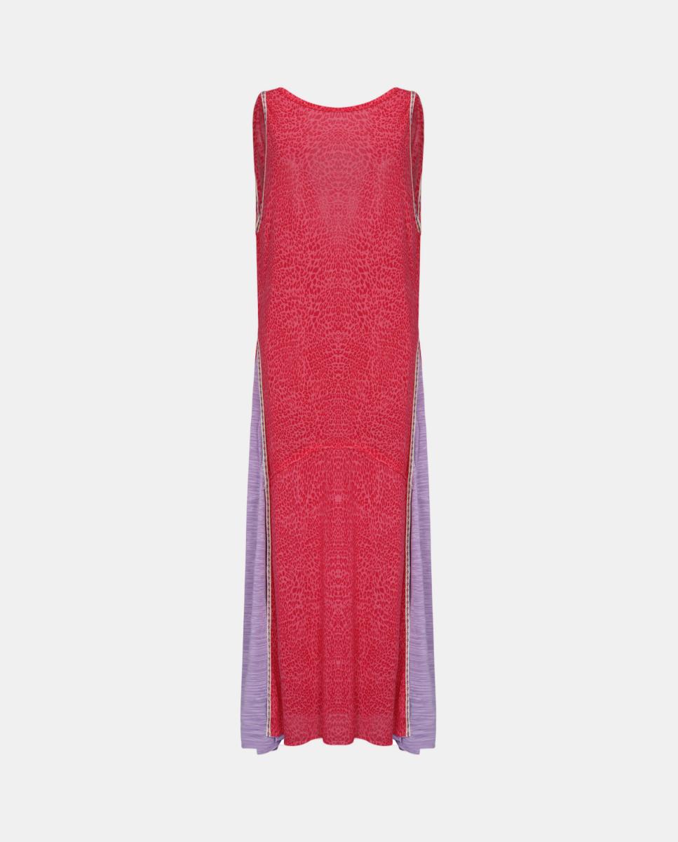 Vestido Maxi com Gola Larga nas Costas Rosa-2