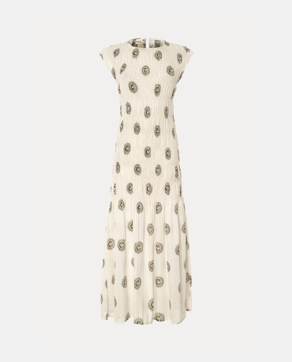 Vestido com Favos de Mel - Branco Branco-3
