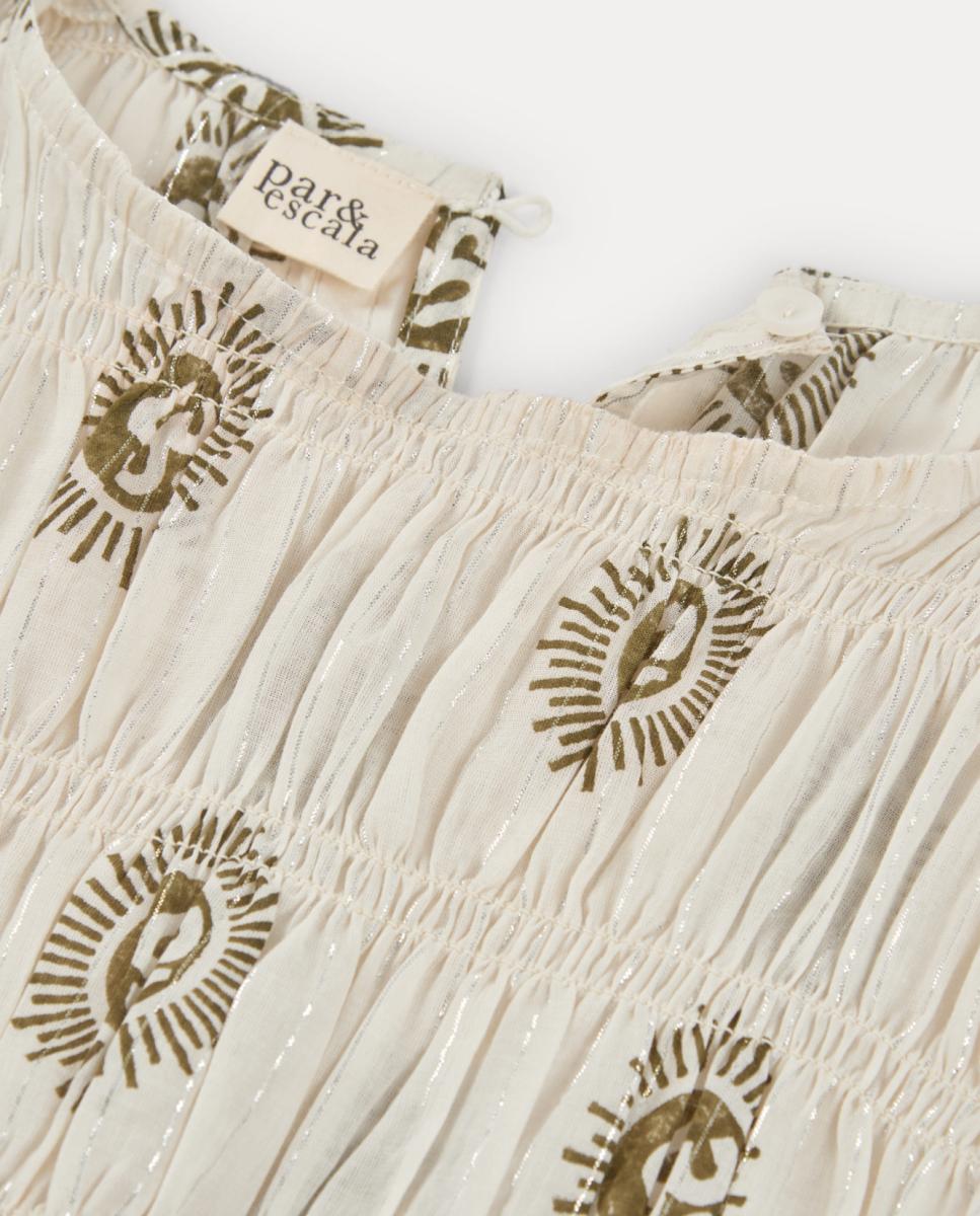 Vestido com Favos de Mel - Branco Branco-5