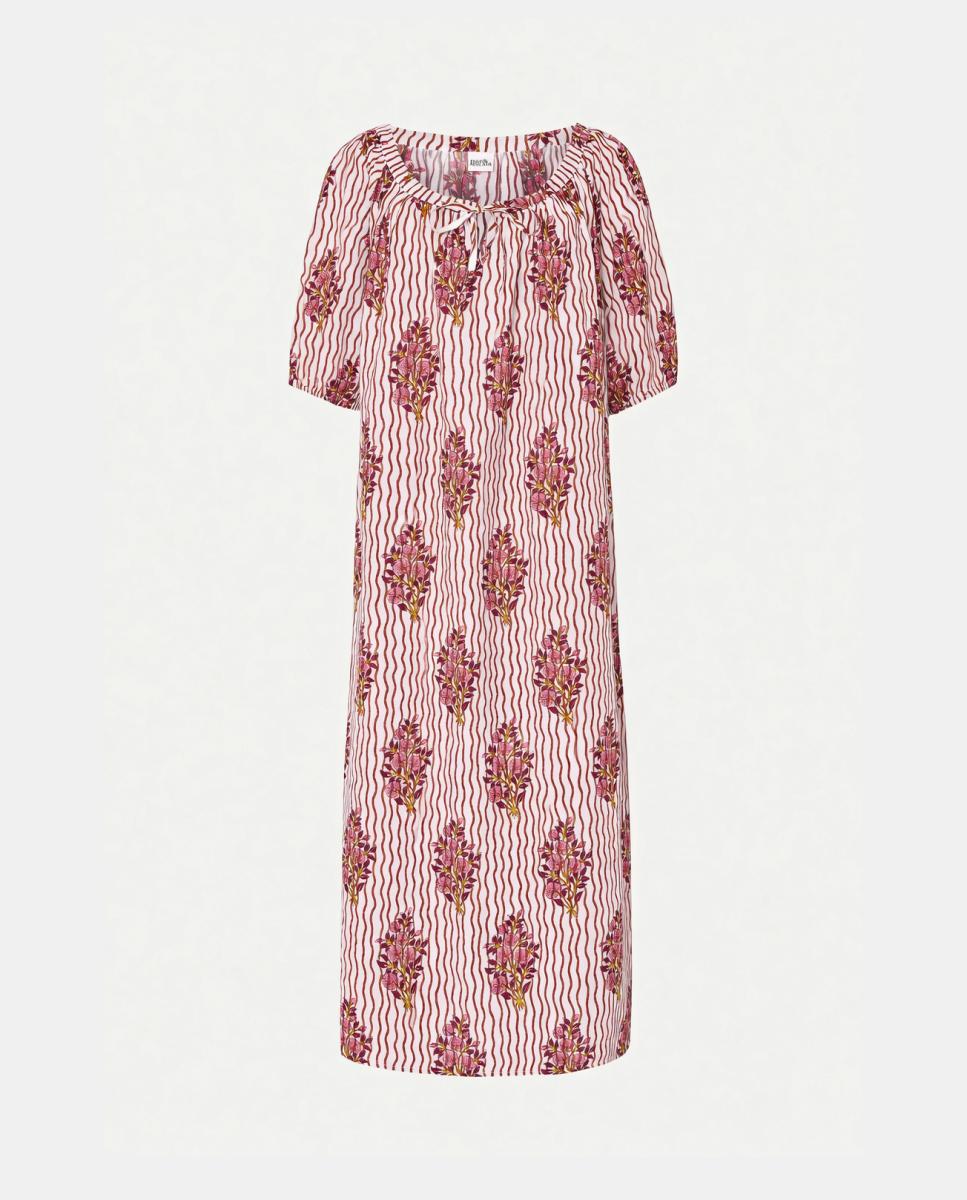 Vestido Justina às Riscas Branco-2