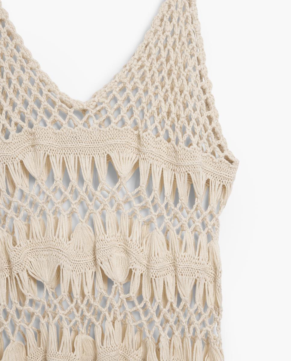 Páreo de Crochet com Apliques Cru-2