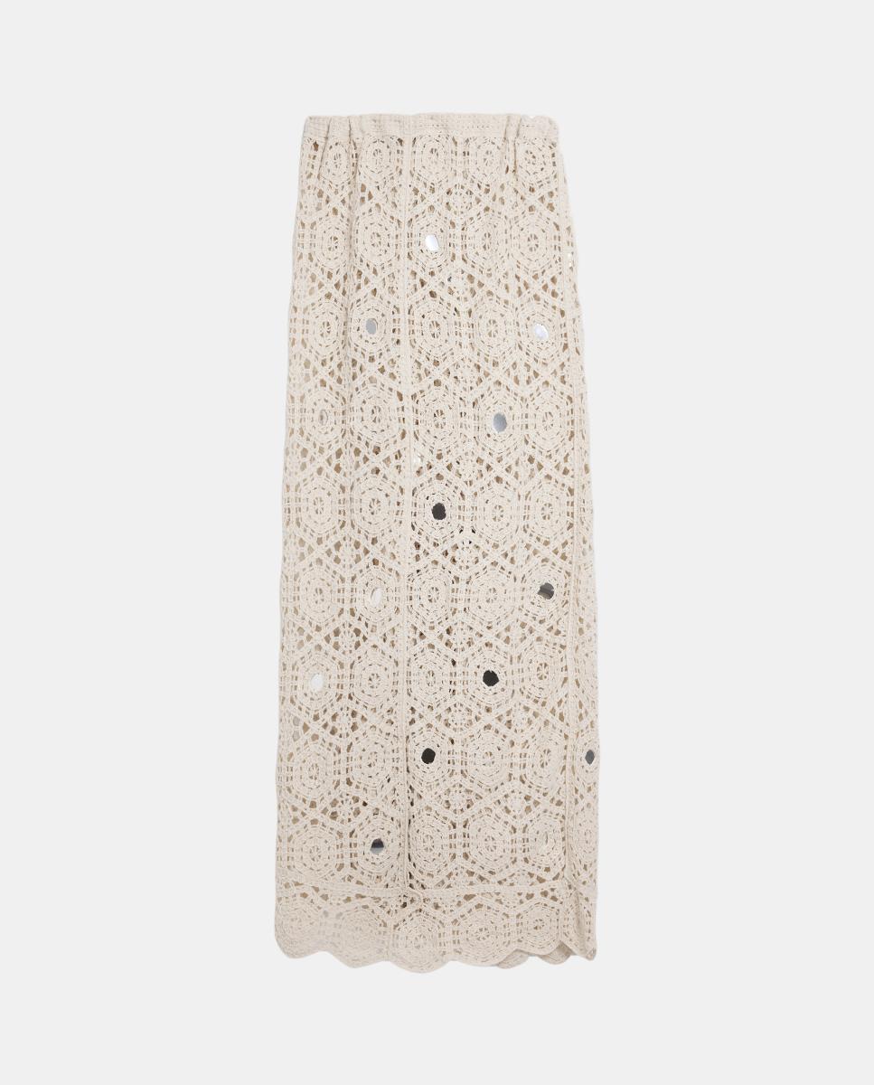 Páreo de Crochet com Bordados Branco-2