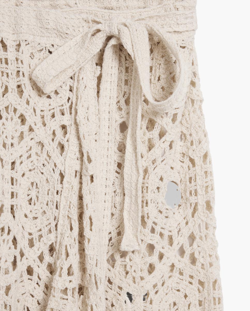 Páreo de Crochet com Bordados Branco-3