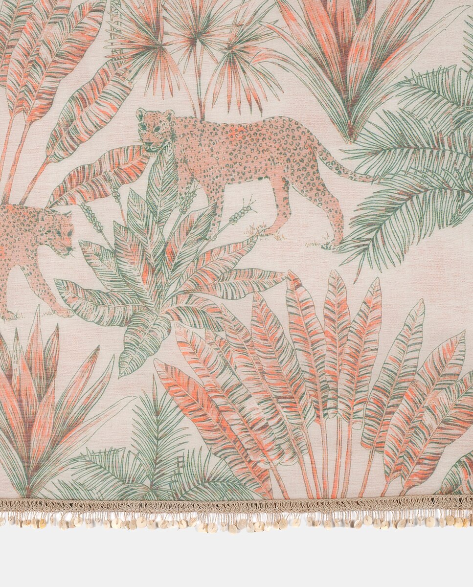 Estola com Estampado e Debruado Natural-3