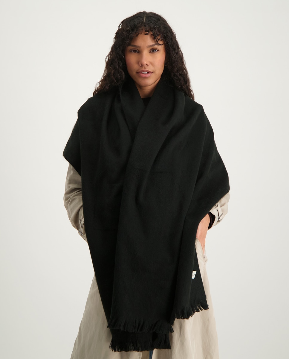 Cachecol Comprido em Mistura de Alpaca - Preto Preto-4