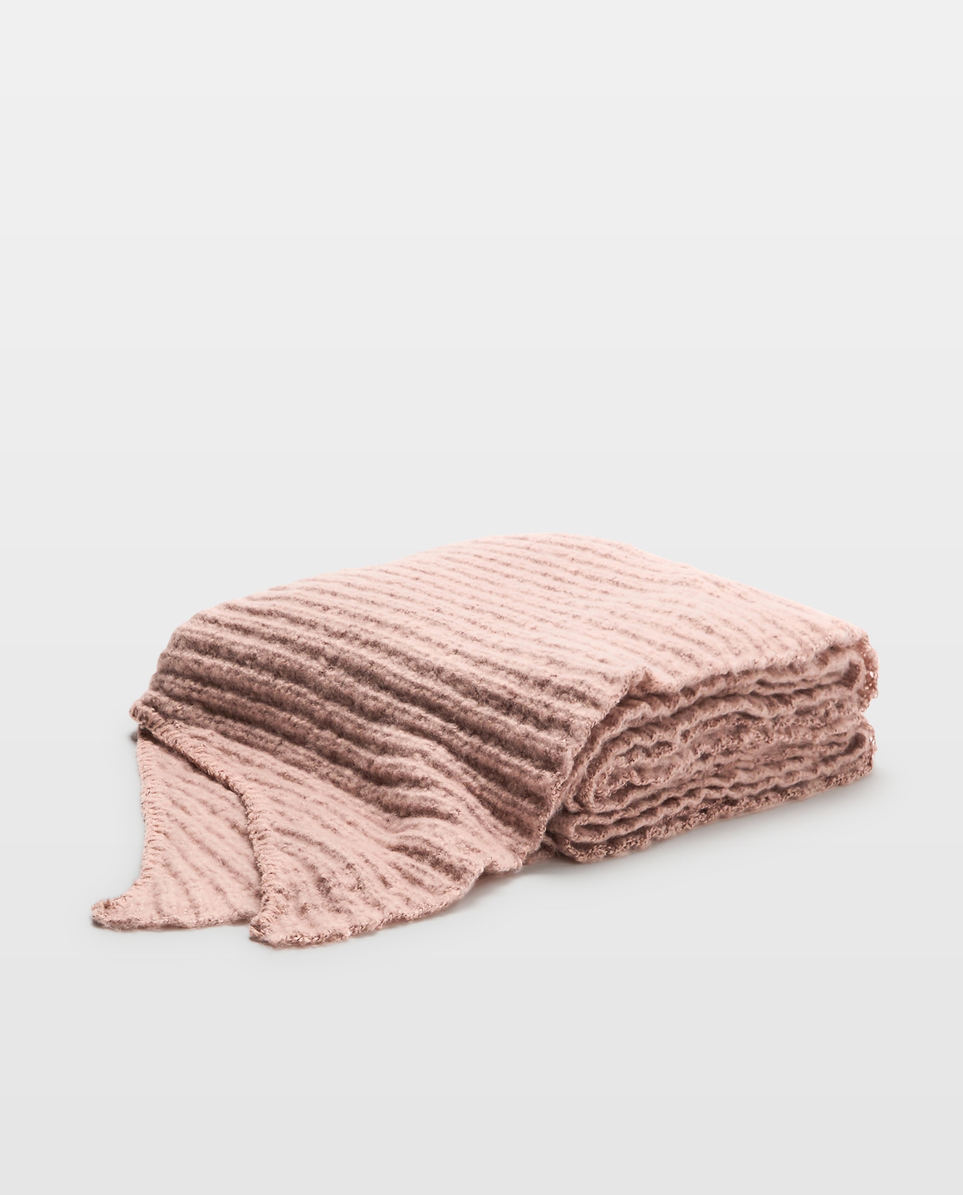 Cachecol comprido de tecido canelado cinzento Rosa-2
