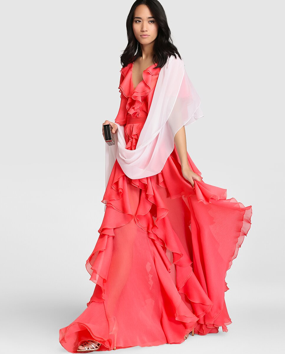 Écharpe de Festa em Chiffon Creme-1