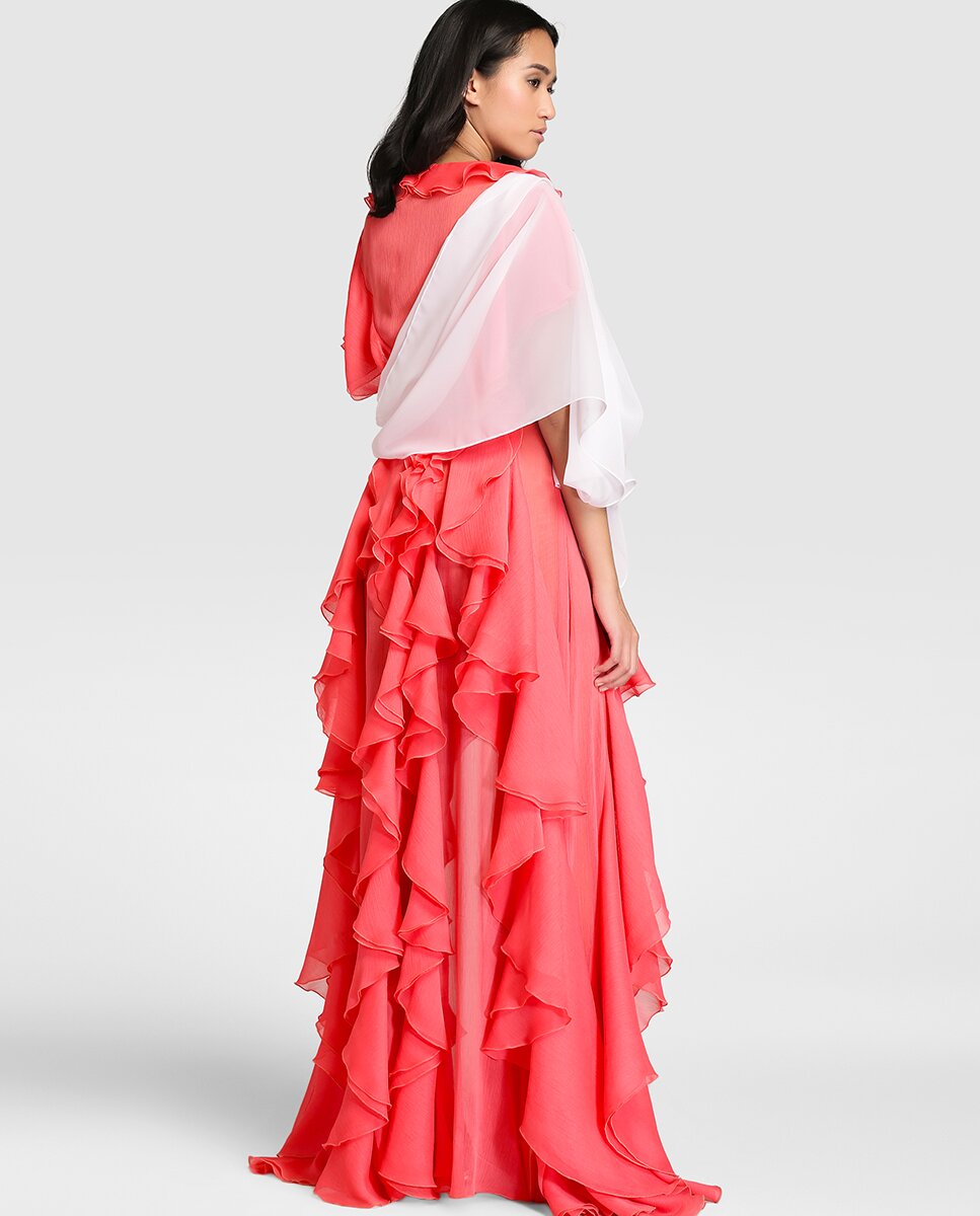 Écharpe de Festa em Chiffon Creme-2