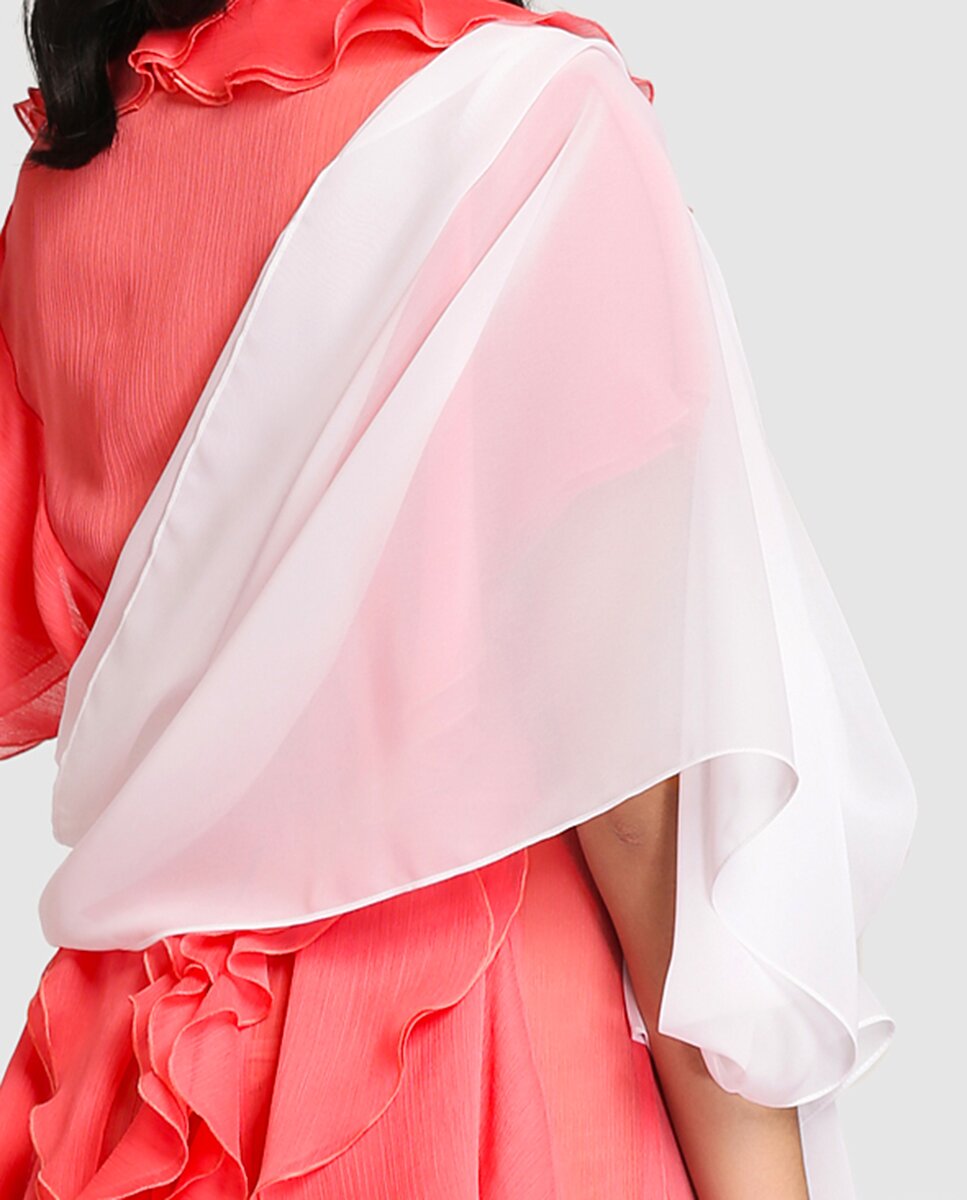 Écharpe de Festa em Chiffon Creme-3