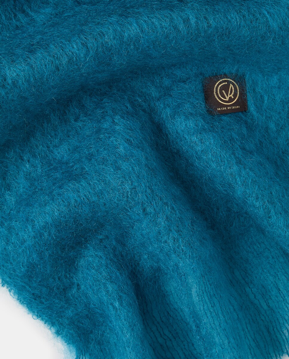 Cachecol de Mohair e Lã Turquesa-3