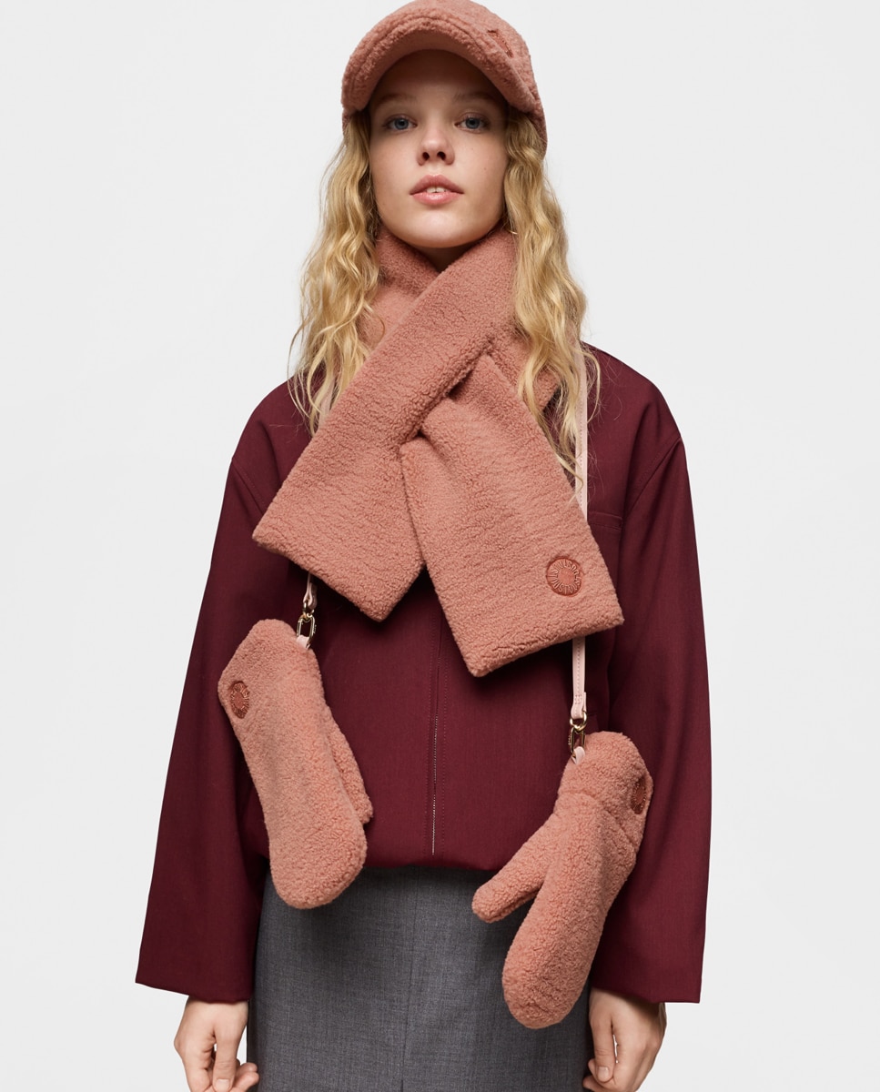 Cachecol Cruzado Liso Rosa-3