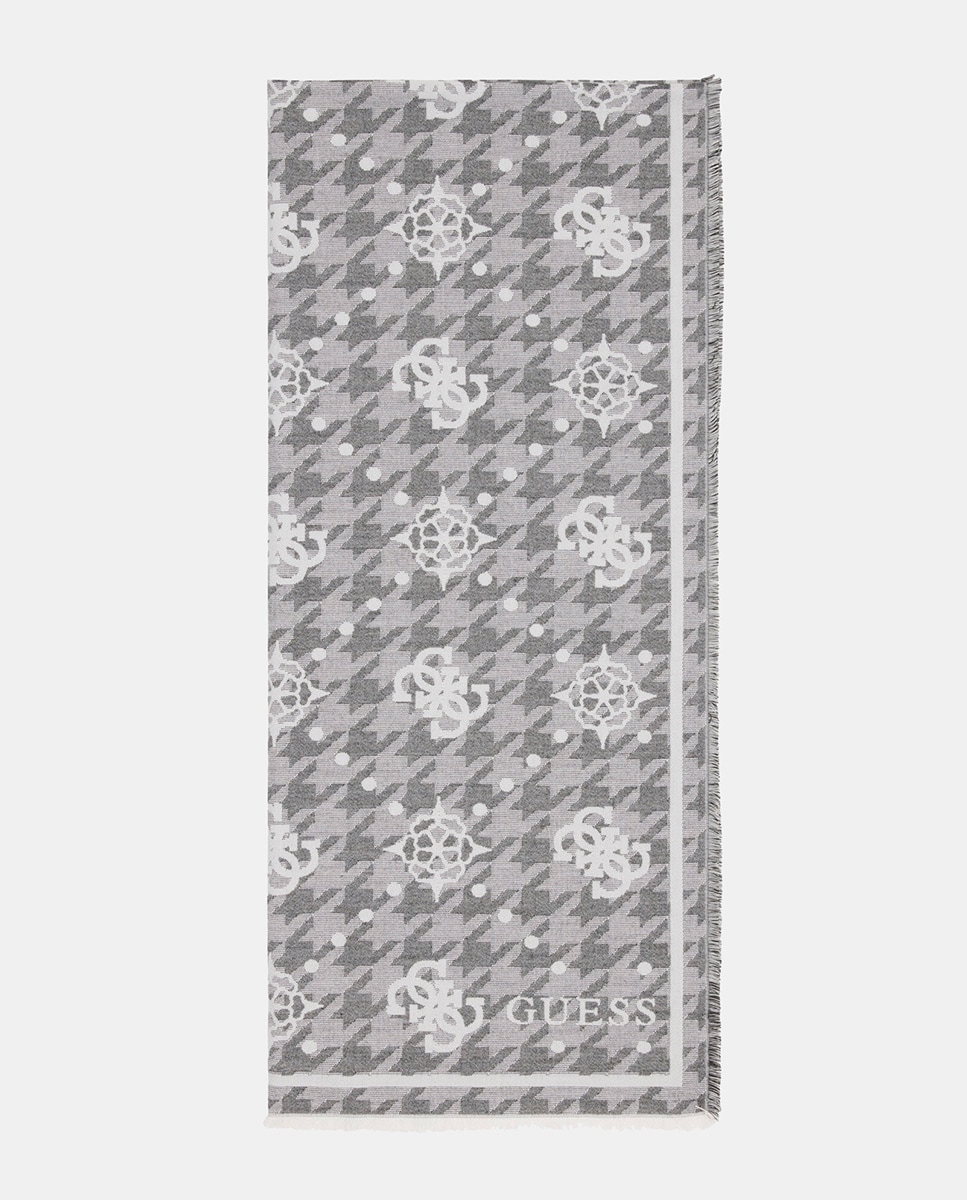 Cachecol com Estampado Cinzento-claro-1