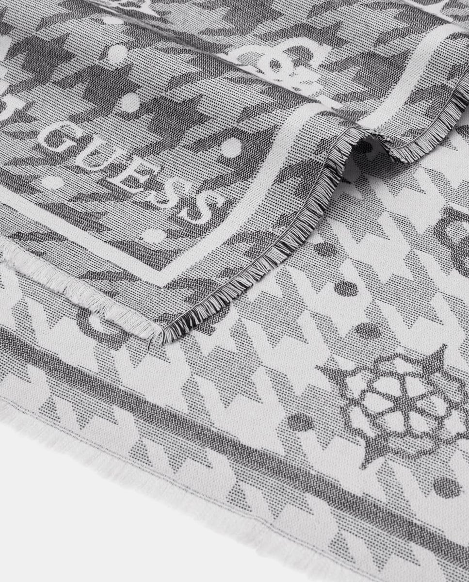 Cachecol com Estampado Cinzento-claro-3