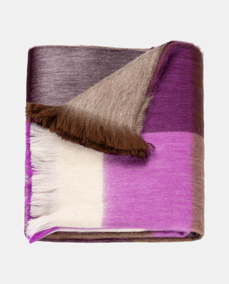 Cachecol com estampado aos quadrados Roxo-1