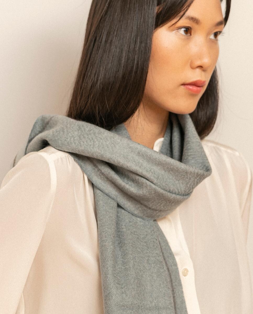 Estola de Caxemira Azul-claro-3