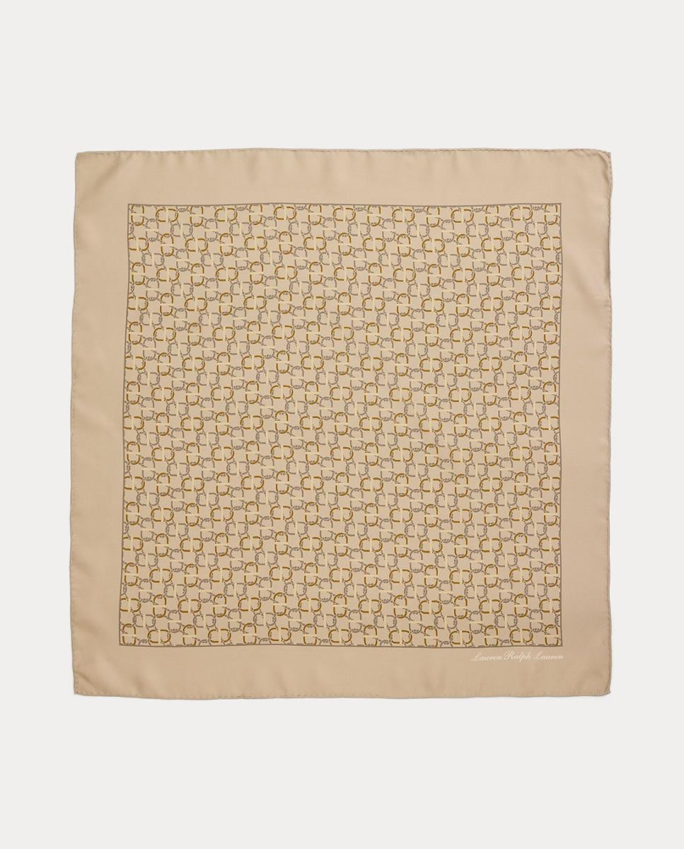 Lenço Quadrado com Estampado Bege-1