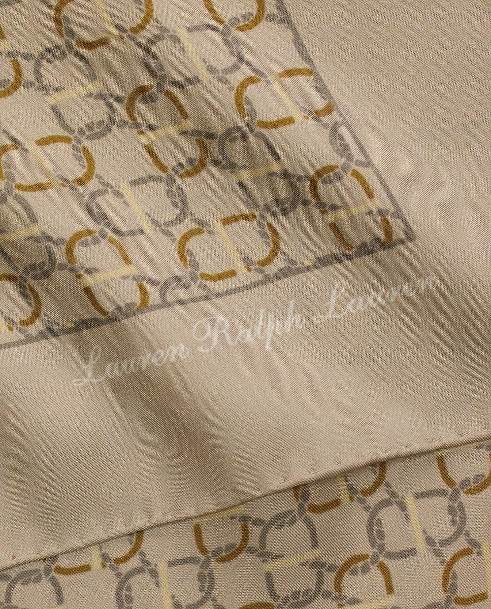 Lenço Quadrado com Estampado Bege-3