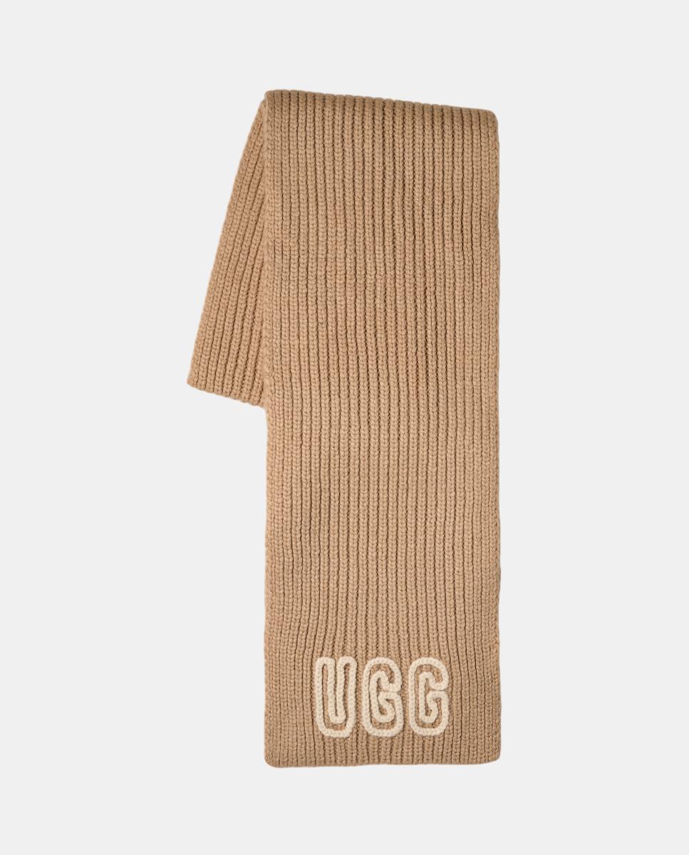 Cachecol Canelado com Logótipo Chunky Crafted Rib Scarf Bege-2