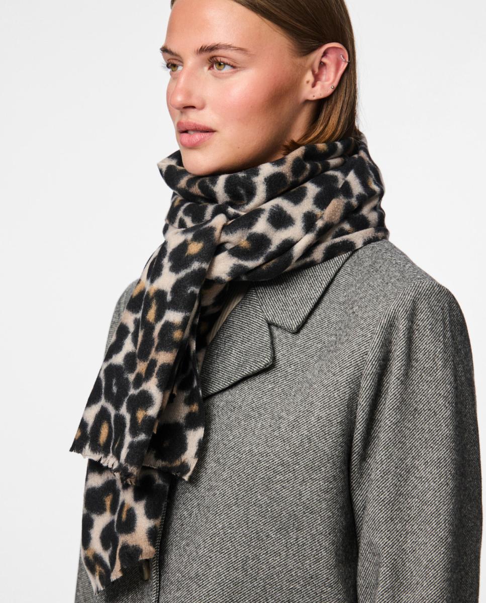 Bufanda fina de leopardo - Pieces - Negro Negro-2