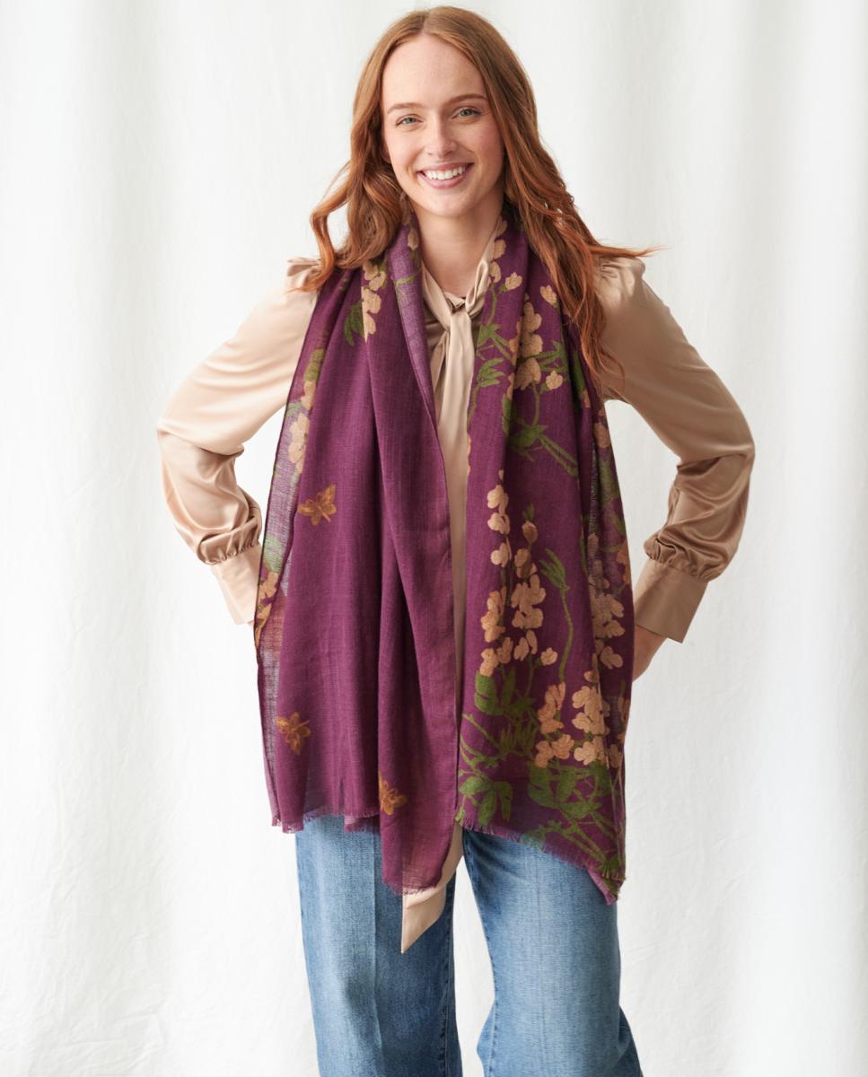 Imagen 3 de Bufanda de lana Wisteria Plum - One Hundred Stars - Morado Morado