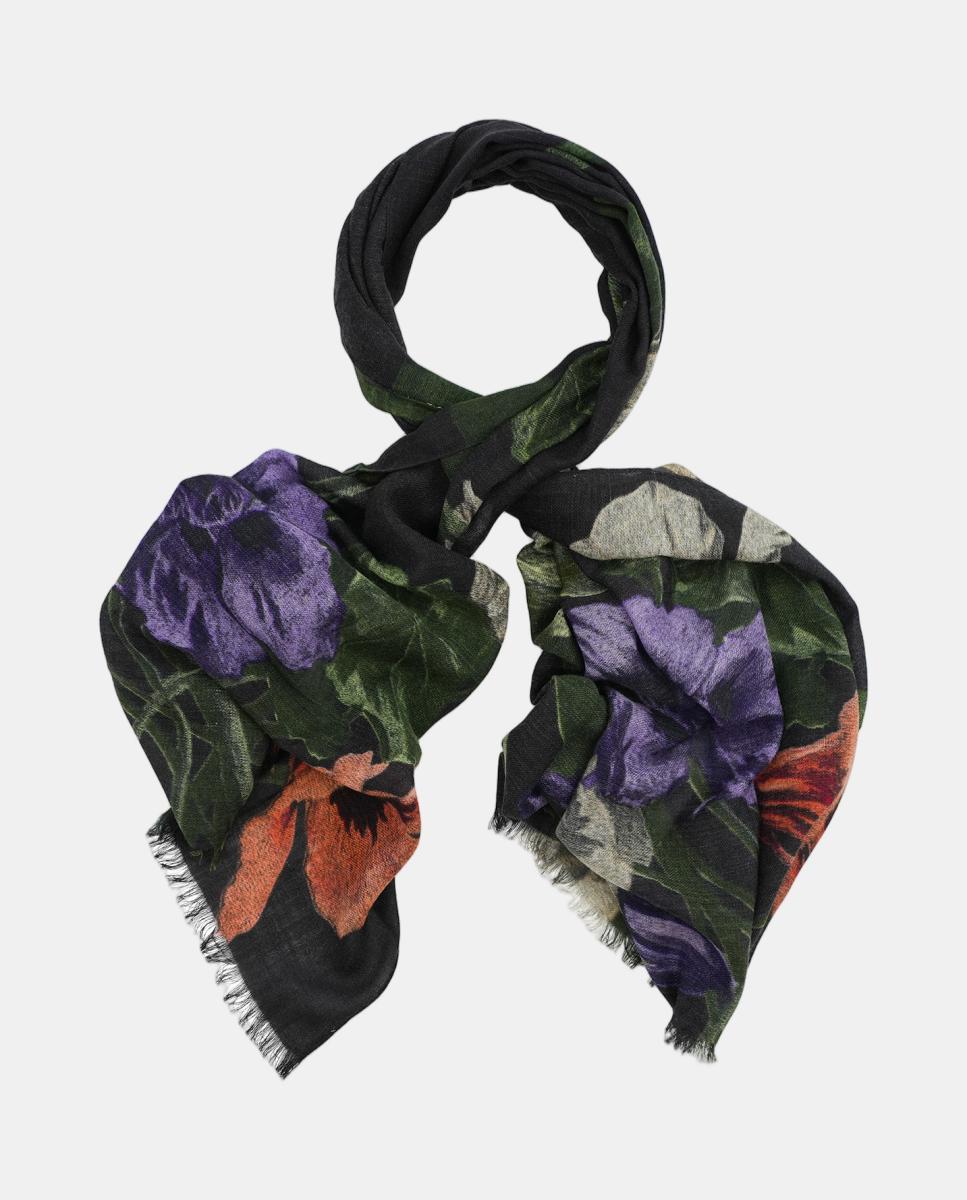 Imagen 0 de Bufanda de lana Nasturtium Black Negro