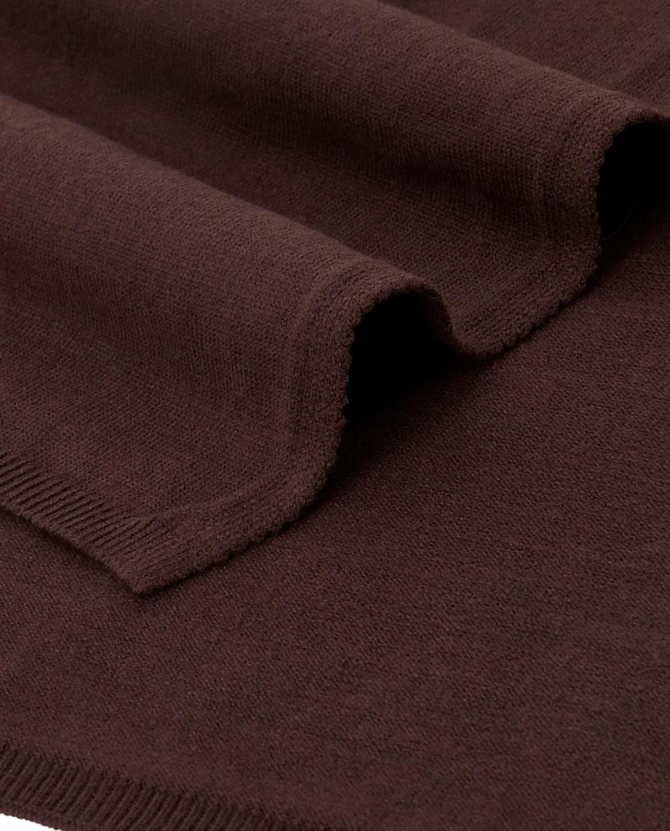 Lenço Jacquard Liso para Mulher Castanho-escuro-2