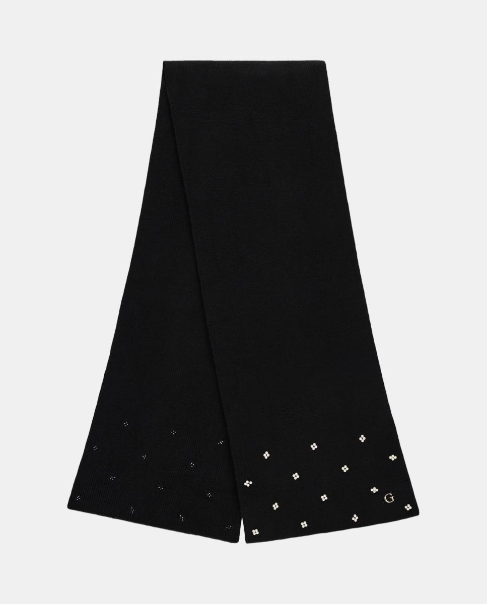 Lenço Jacquard Liso para Mulher Preto-3