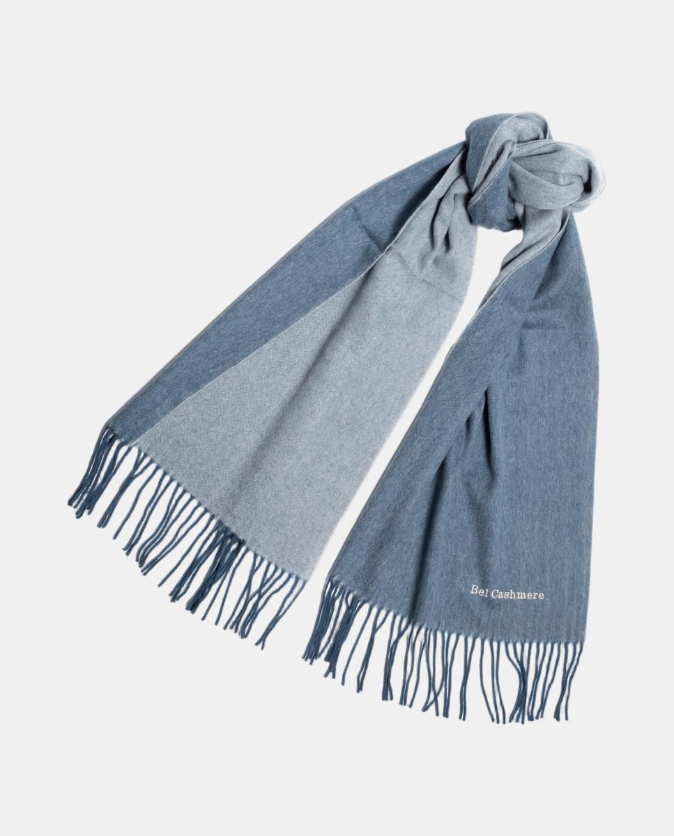 Imagen 0 de Estola de cashmere con flecos Azul