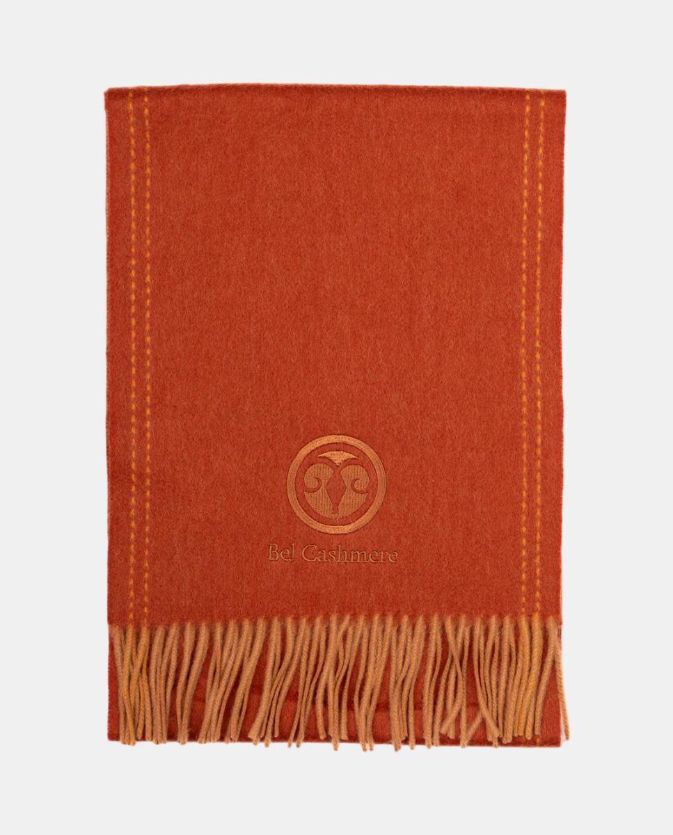 Estola de cashmere con flecos - Bel Cashmere - Rojo Rojo-1