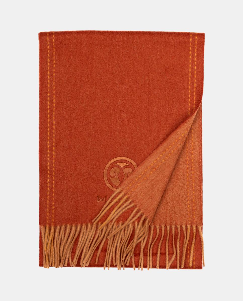 Estola de cashmere con flecos - Bel Cashmere - Rojo Rojo-2