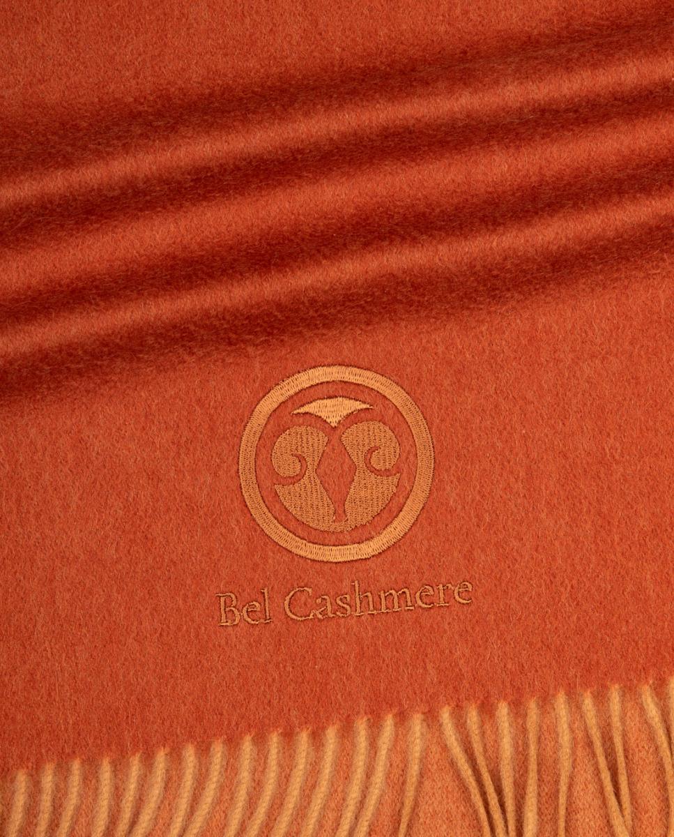 Estola de cashmere con flecos - Bel Cashmere - Rojo Rojo-4