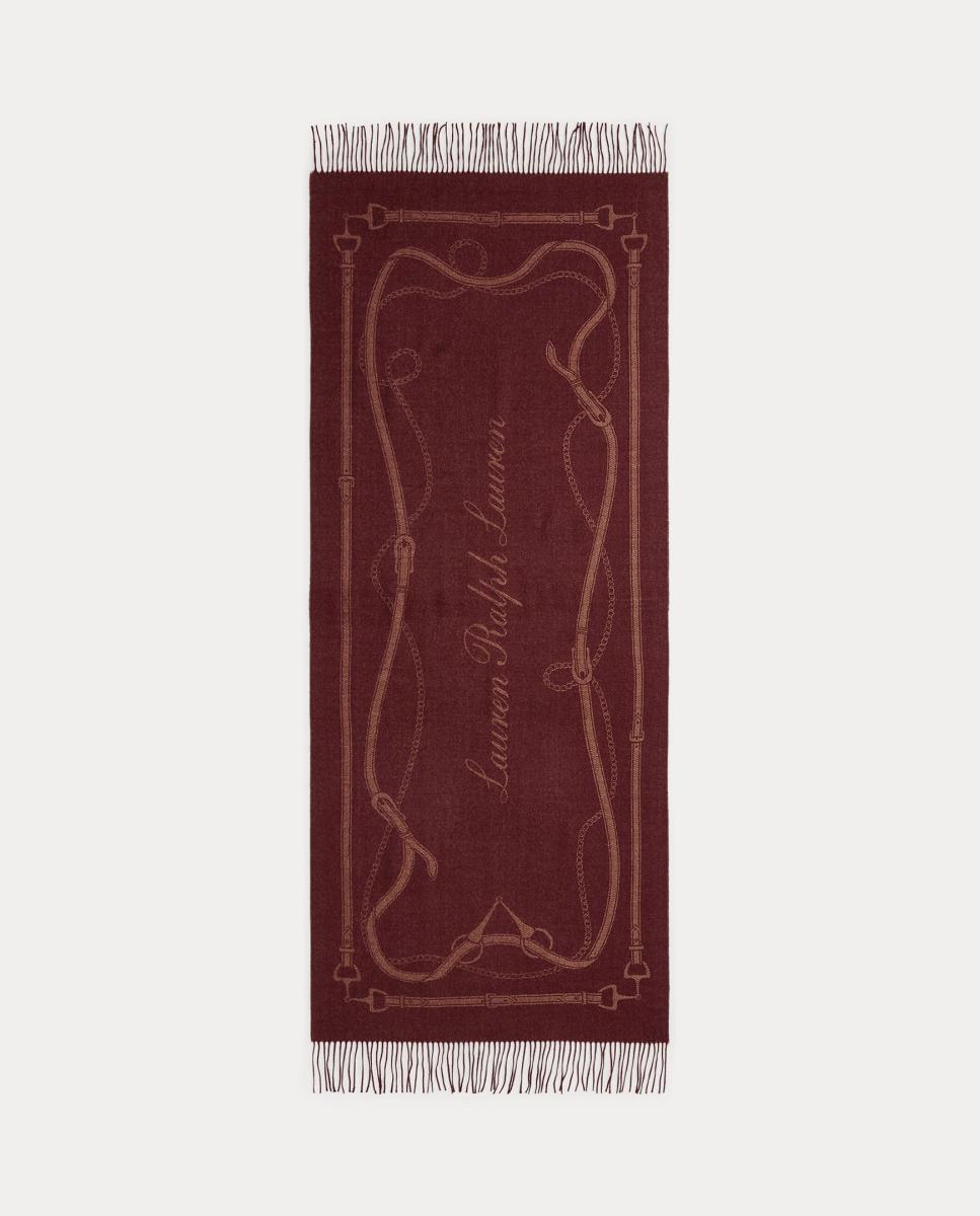 Pañuelo de mujer con estampado y logo - Lauren Ralph Lauren - Burdeos Burdeos-1