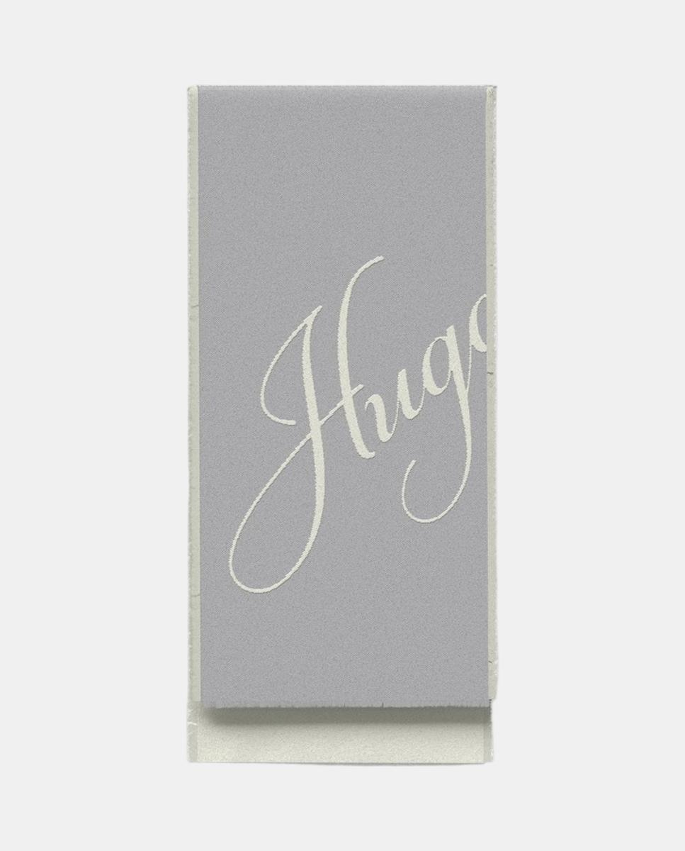 Imagen 1 de Bufanda con el logotipo de Hugo de mezcla de lana cepillada - Gris Gris